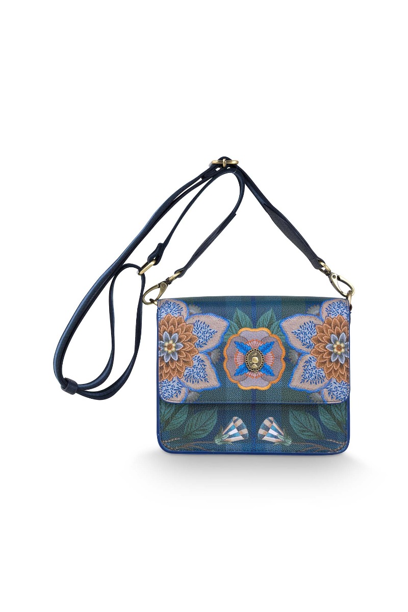 Color Relation Product Fenna Schultertasche Klein Flores Felices Dunkel Blau