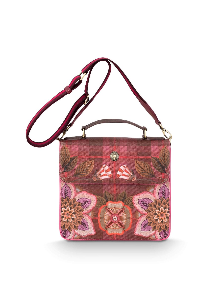 Color Relation Product Frances Cross Body Bag Flores Felices Red