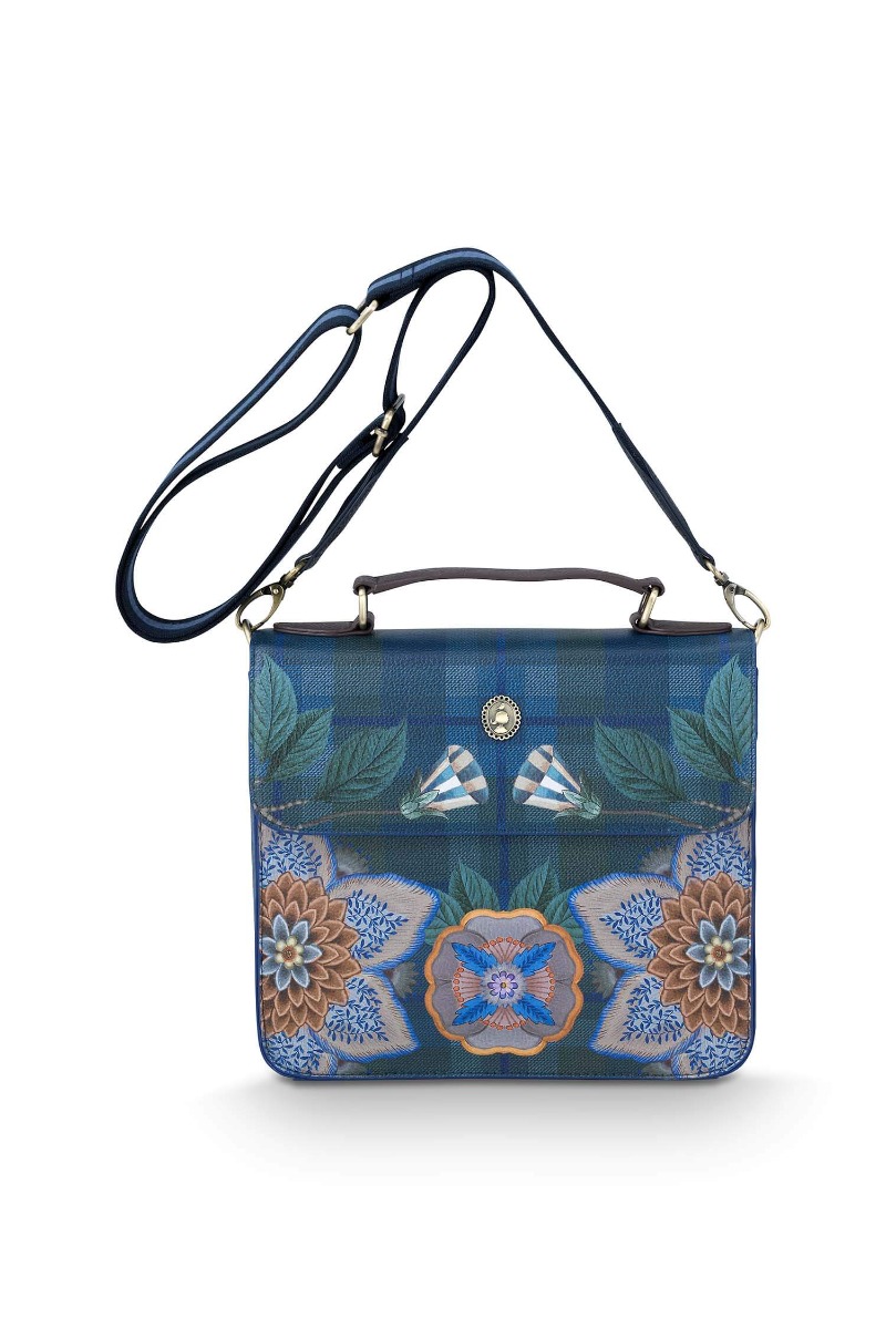 Color Relation Product Frances Cross Body Bag Flores Felices Dark Blue