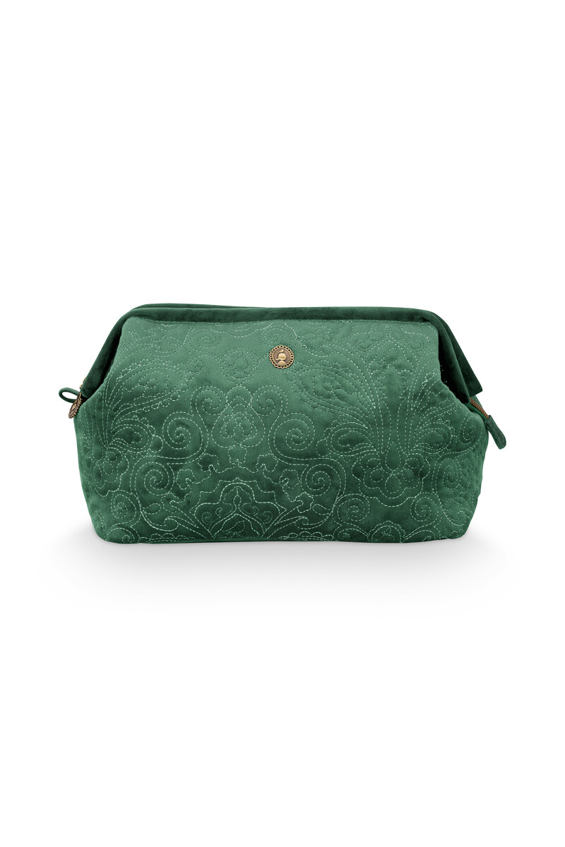 Color Relation Product Cosmetic Purse Extra Large Velvet Quiltey Days Green