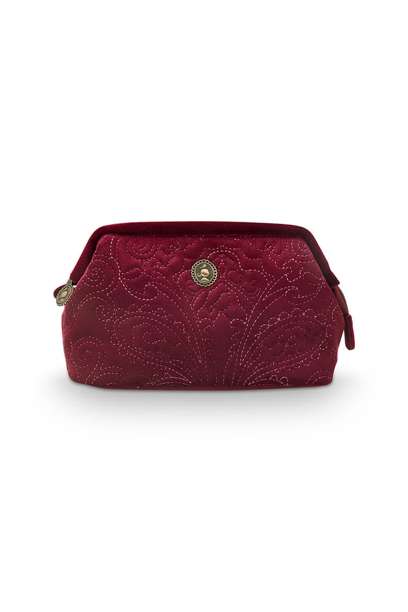 Color Relation Product Cosmetic Purse Small Velvet Quiltey Days Red