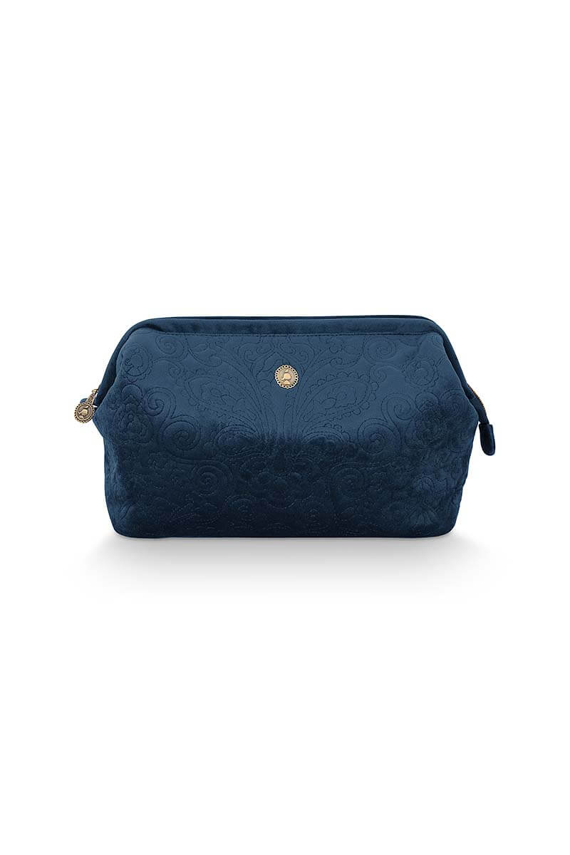 Color Relation Product Cosmetic Purse Extra Large Velvet Quiltey Days Blue