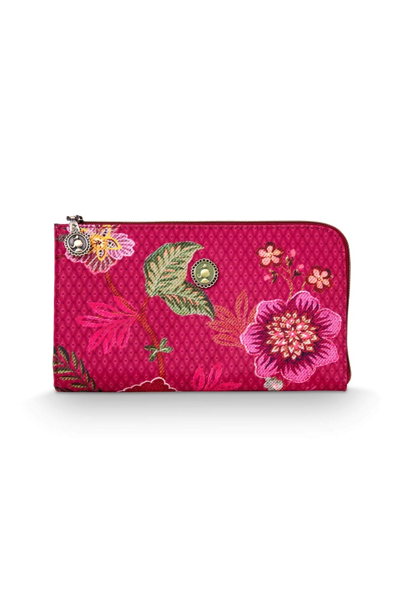Color Relation Product Cosmetic Zipper Pouch Cece Fiore Red
