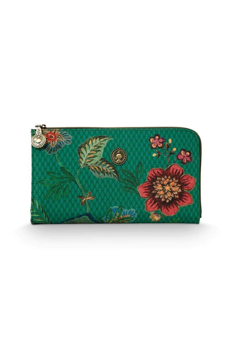 Color Relation Product Cosmetic Zipper Pouch Cece Fiore Green