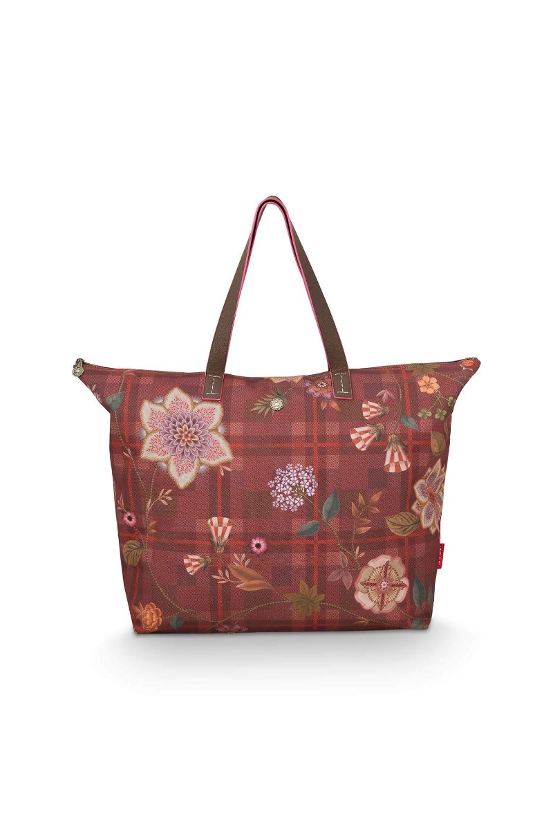 Color Relation Product Tilda Tote Bag Flores Felices Red