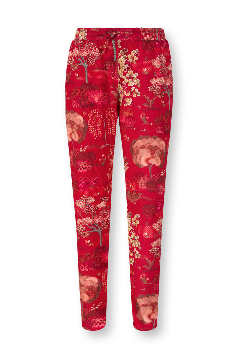 Color Relation Product Trousers Long Japanese Garden Red