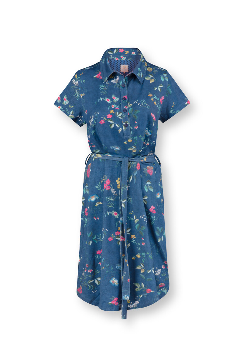 Color Relation Product Nightdress Short Sleeve Tokyo Blossom Dark Blue