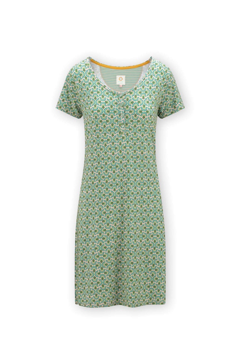 Color Relation Product Nightdress Short Sleeve Verano Green