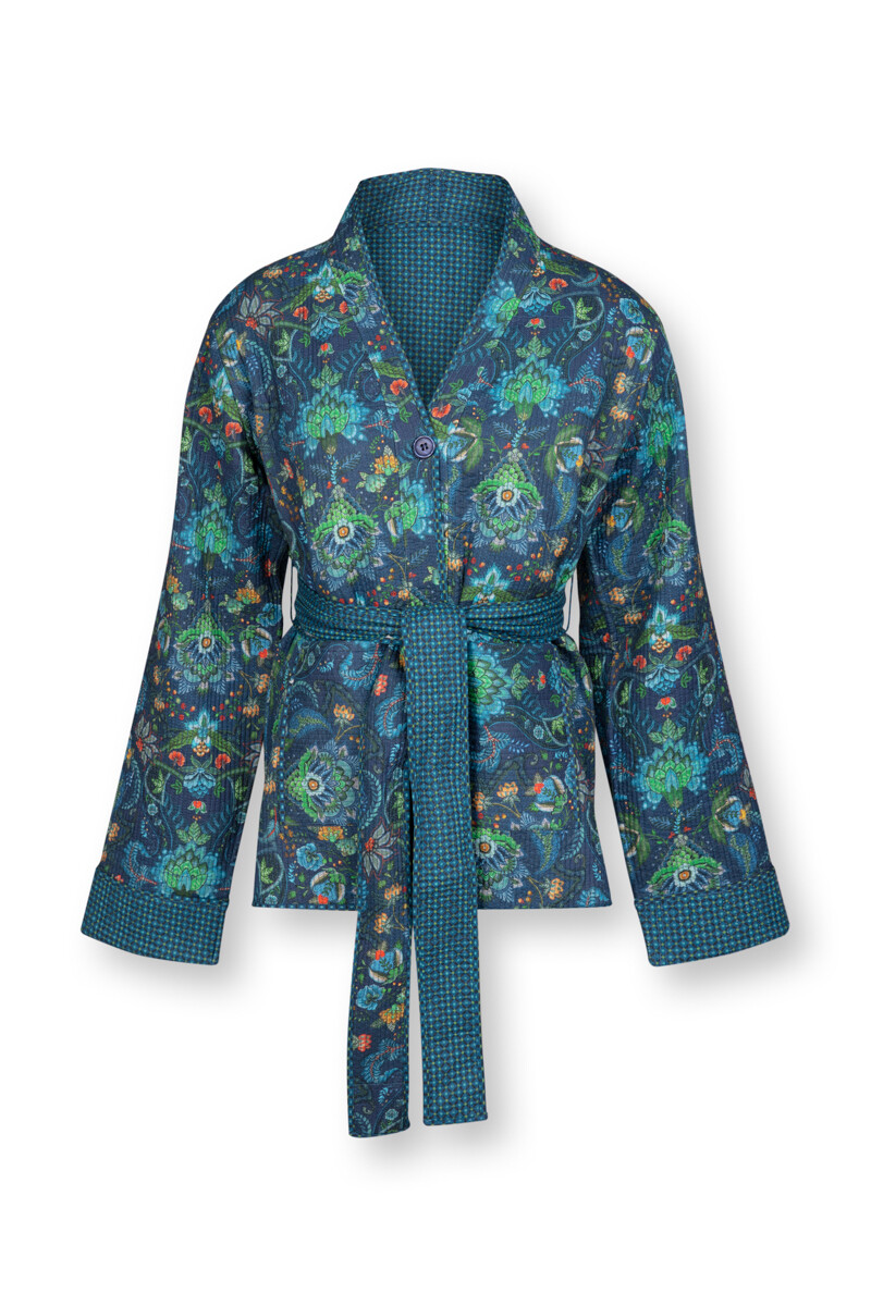 Color Relation Product Cardigan Quilted Kyoto Festival Blue