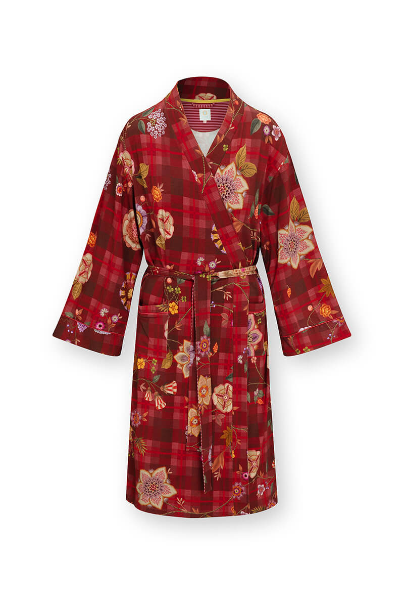 Color Relation Product Naomi Kimono Flores Felices Red