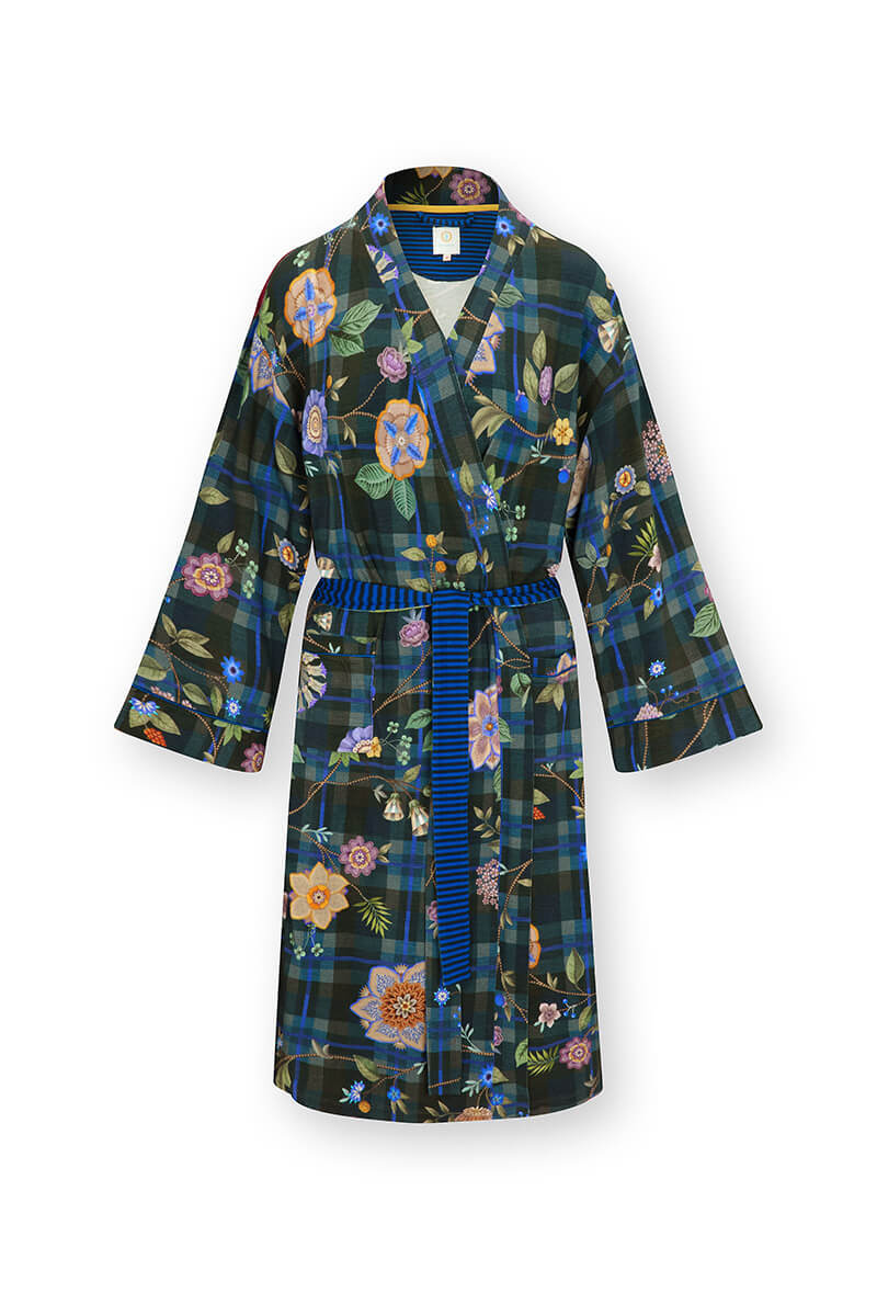 Color Relation Product Naomi Kimono Flores Felices Donkerblauw