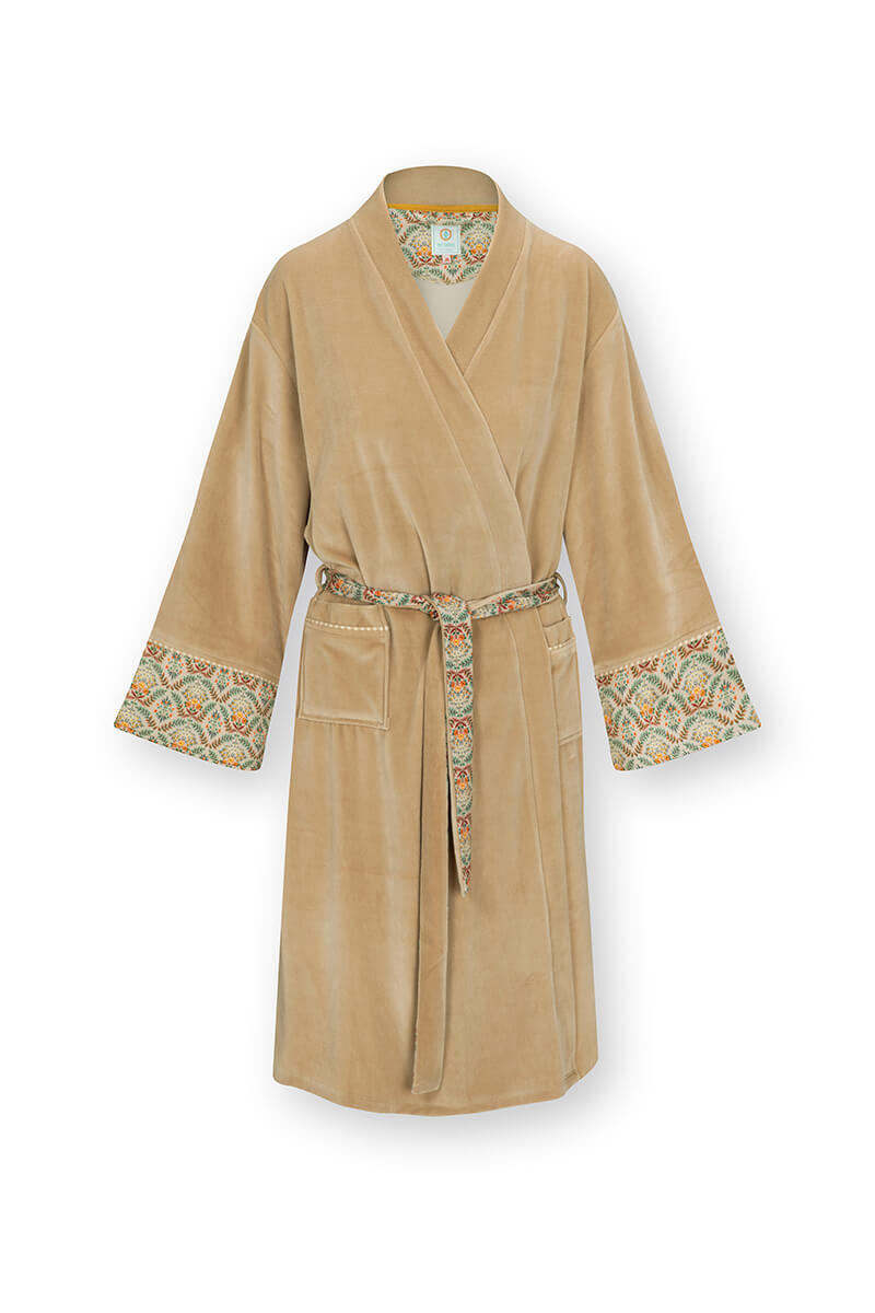 Color Relation Product Naomi Kimono Velvet Solid Sand