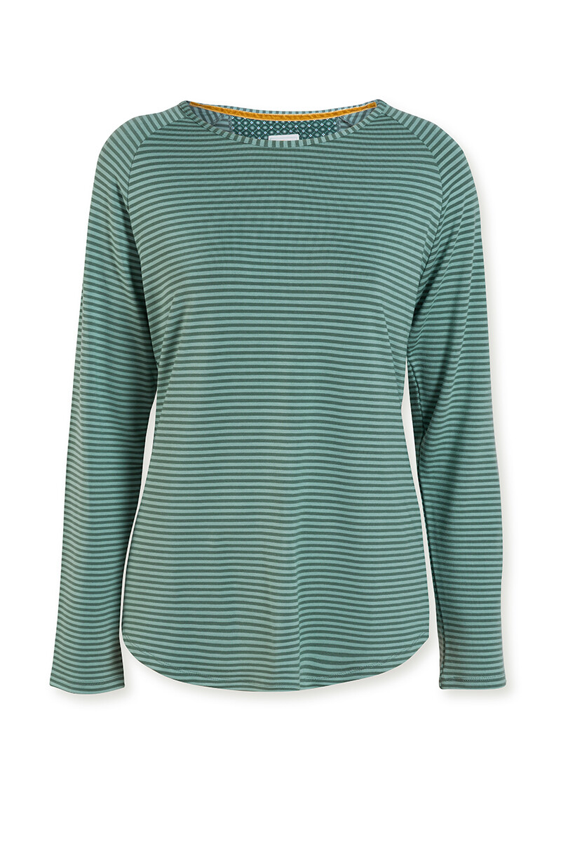 Color Relation Product Long Sleeve Tonal Stripe Green