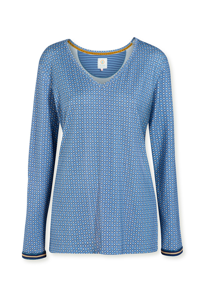 Color Relation Product Long Sleeve Star Tile Blue