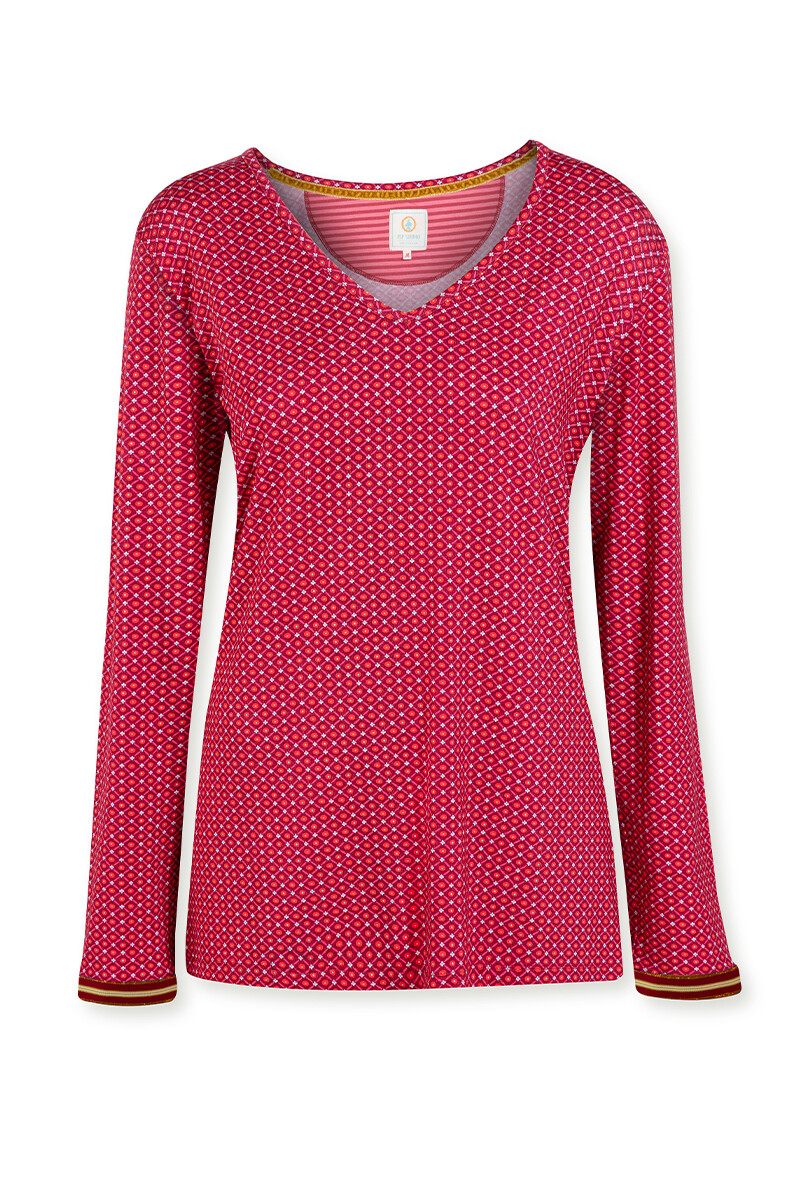 Color Relation Product Long Sleeve Star Tile Red