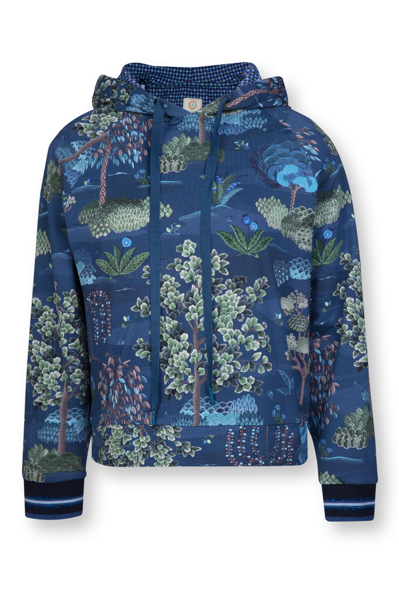 Color Relation Product Hoodie Japanese Garden Blue