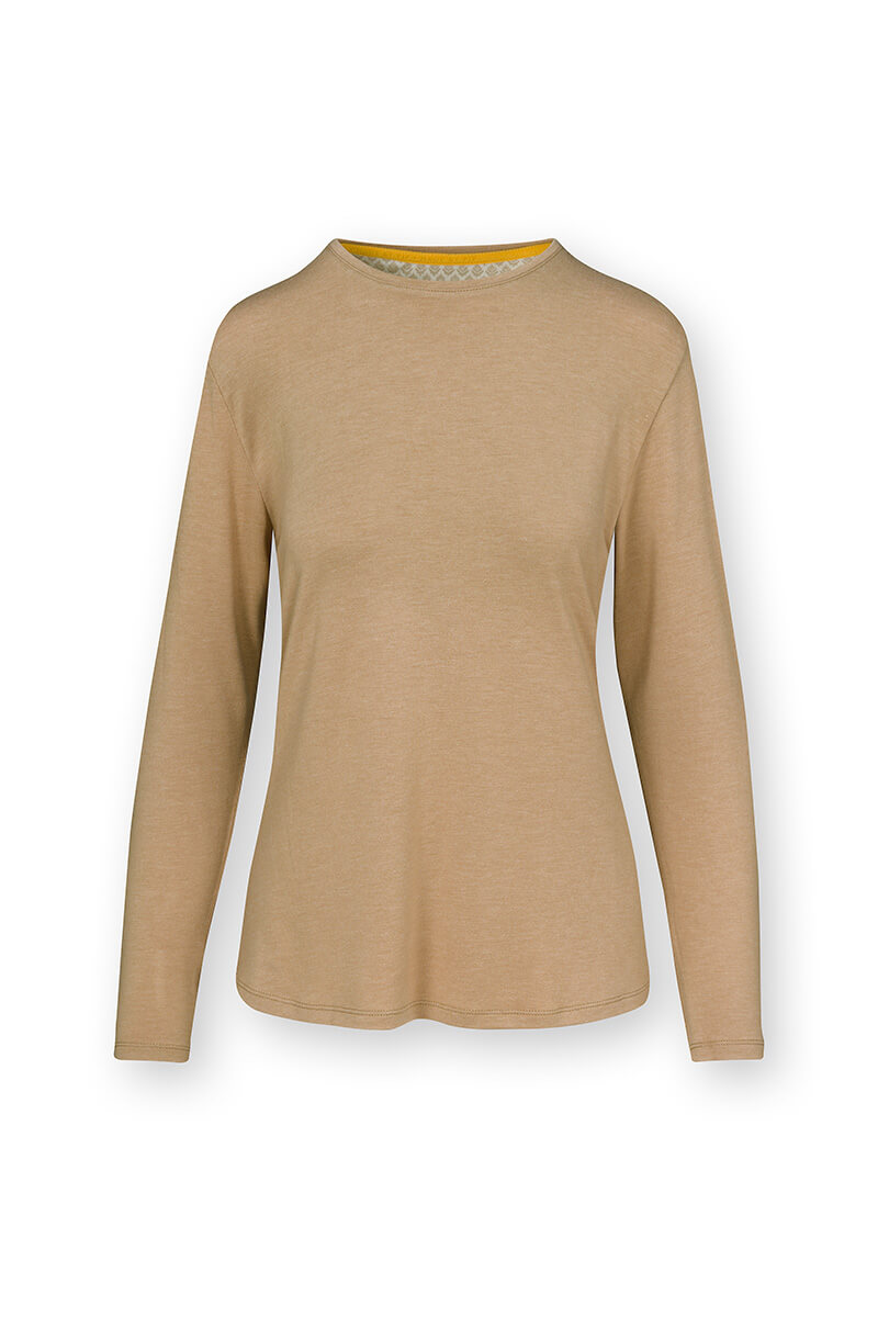 Color Relation Product Tom Long Sleeve Top Melee Solid Camel