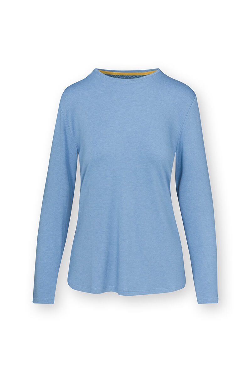 Color Relation Product Tom Top Lange Ärmeln Melee Solid Hellblau