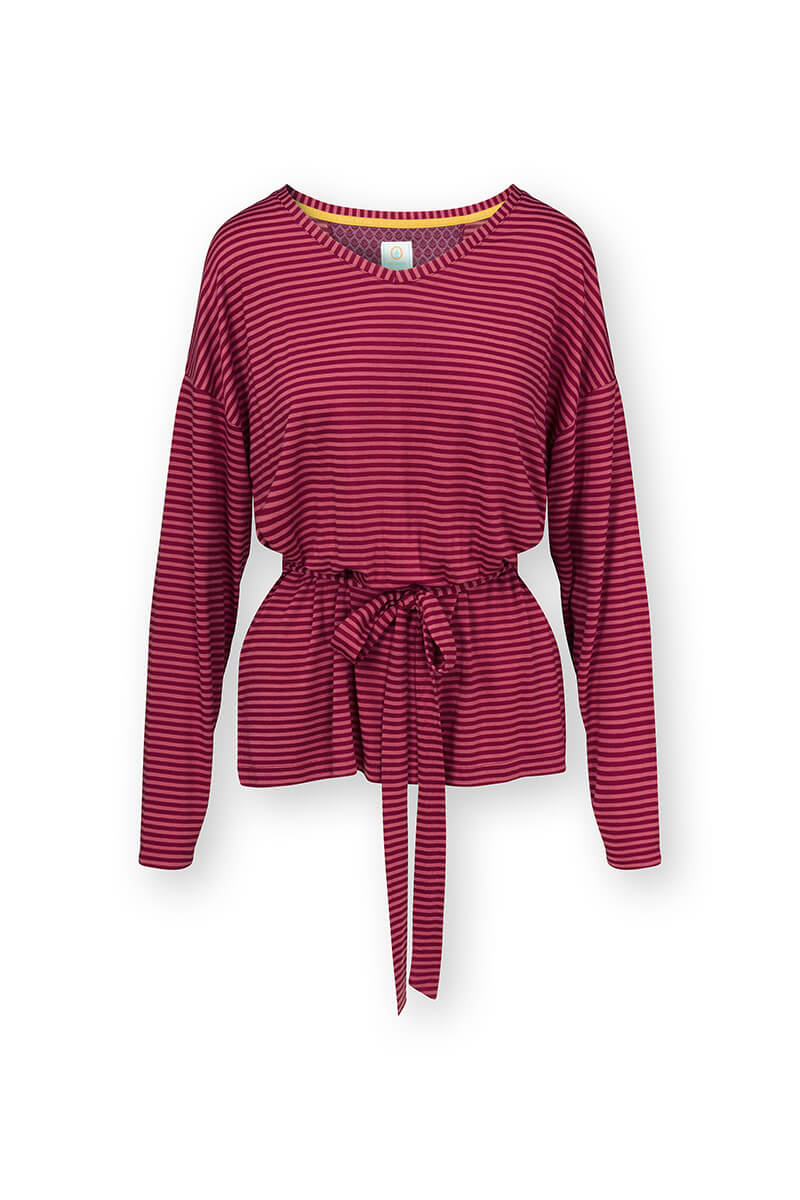 Color Relation Product Timberly Long Sleeve Top Little Sumo Stripe Red Pink