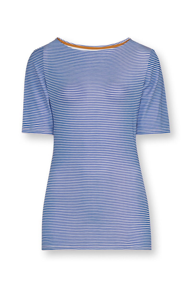 Color Relation Product Top mit Kurze Ärmeln Little Sumo Stripe Blau