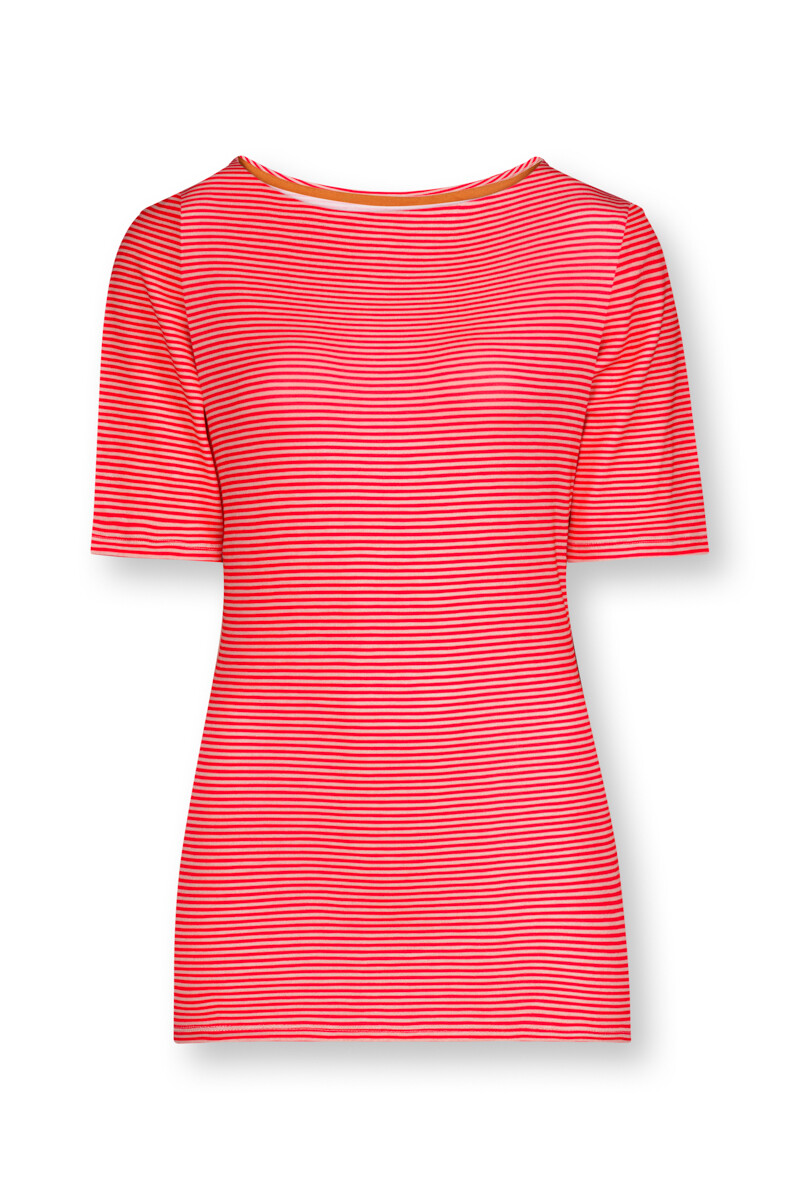 Color Relation Product Top Short Sleeve Little Sumo Stripe Red