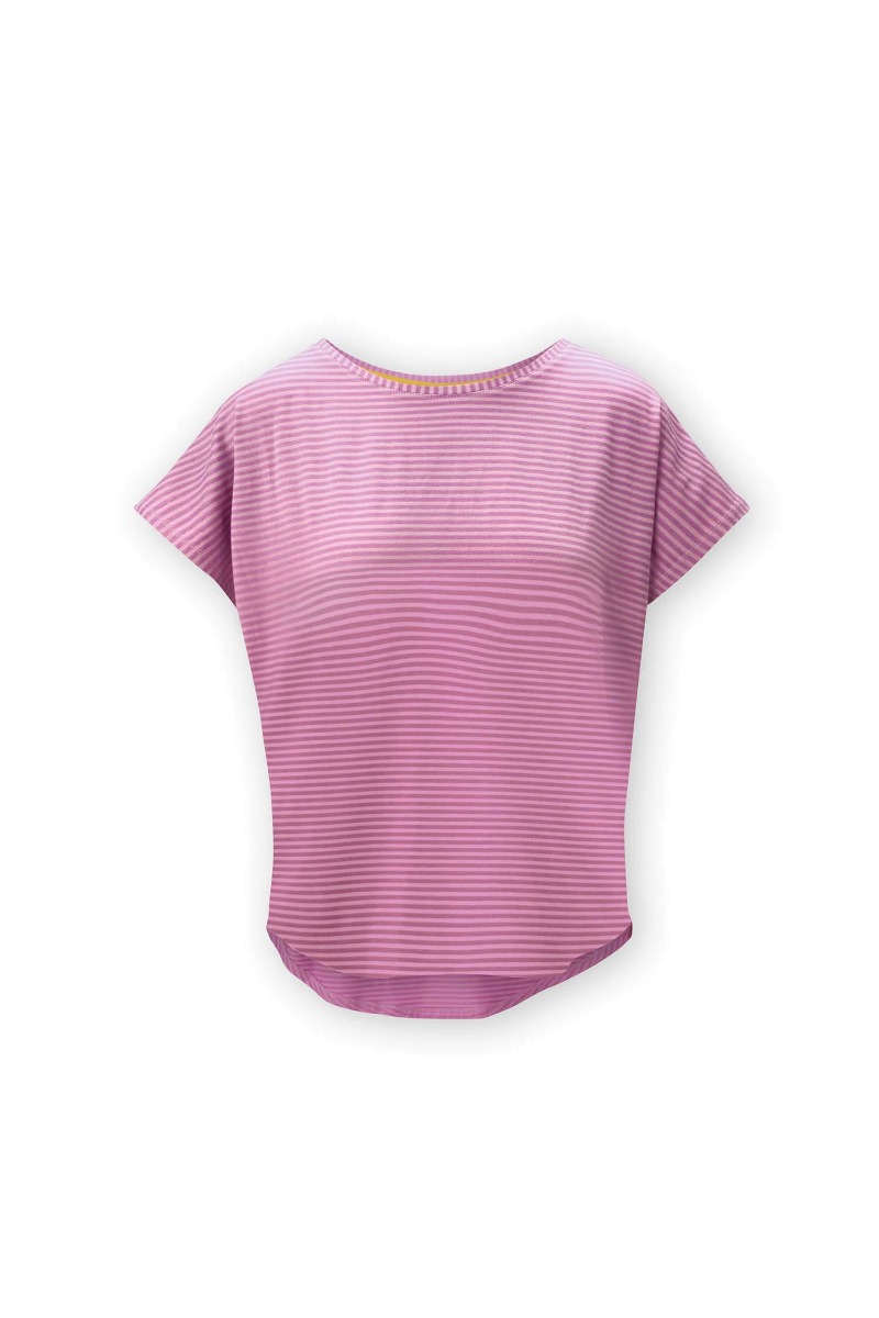 Color Relation Product Top Short Sleeve Little Sumo Stripe Lilac