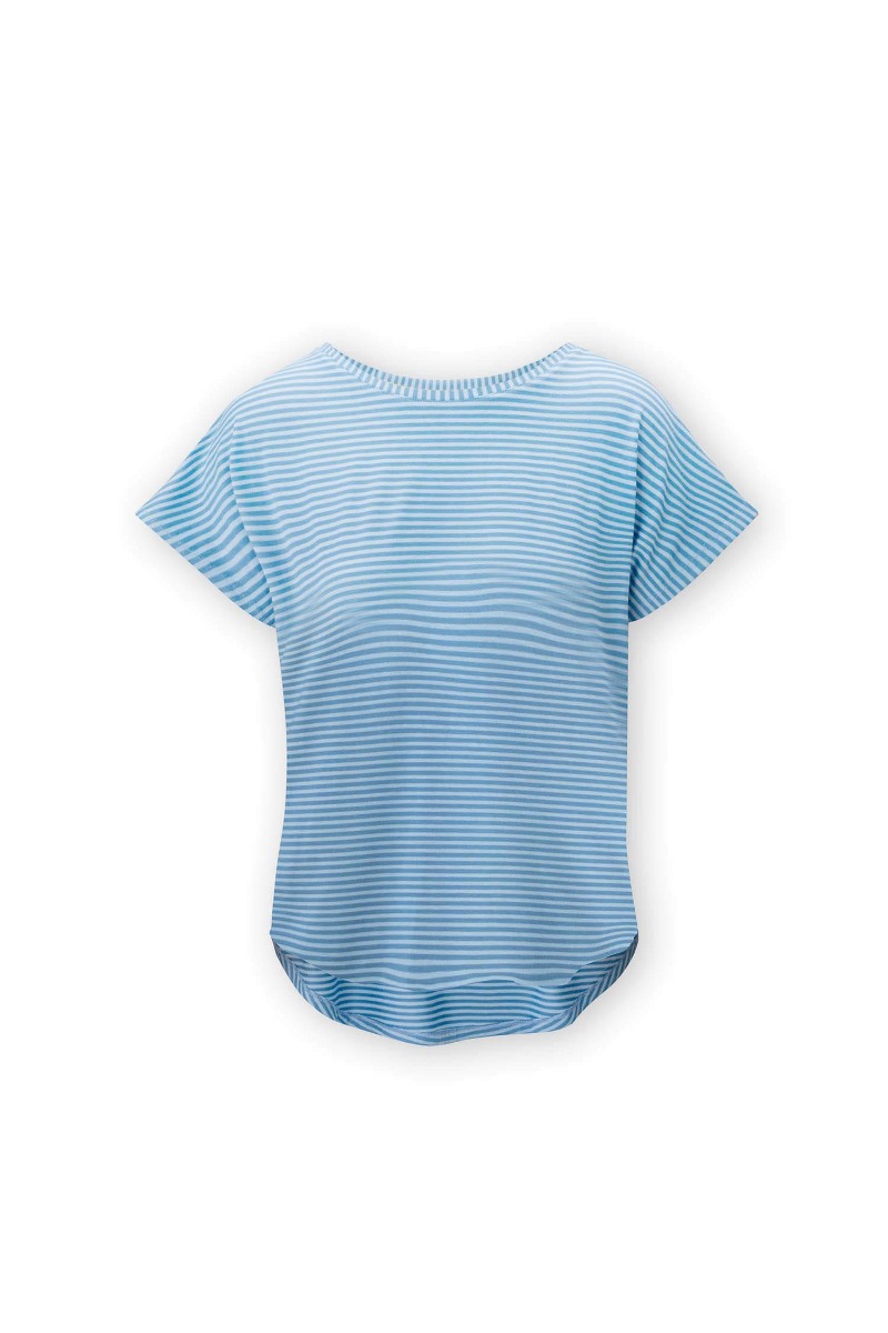 Color Relation Product Top Short Sleeve Little Sumo Stripe Light Blue