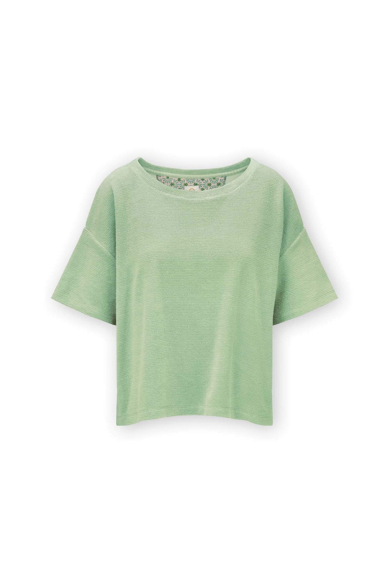 Color Relation Product Top Short Sleeve Petite Sumo Stripe Green