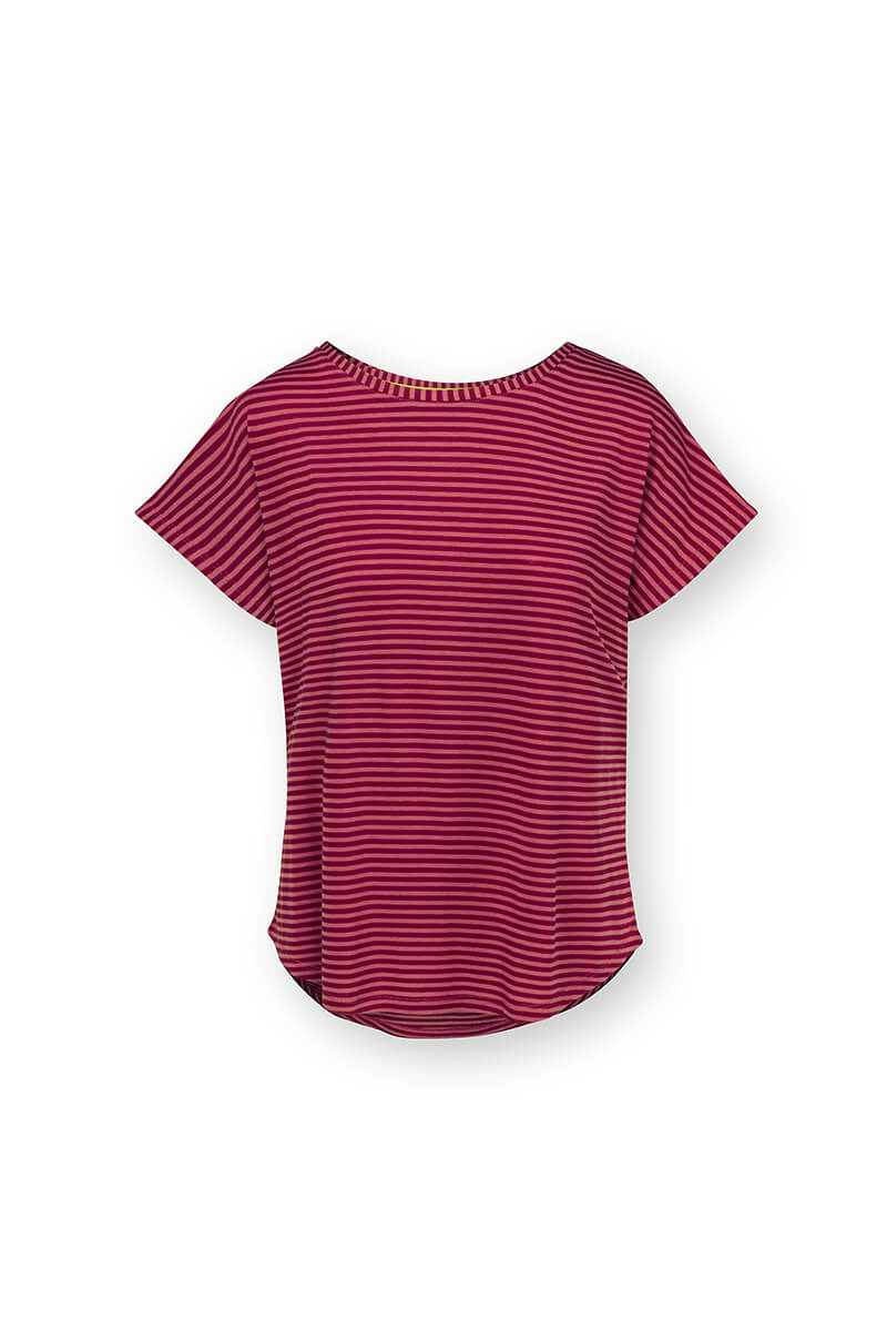 Color Relation Product Tatum Top Kurze Ärmeln Little Sumo Stripe Rot Rosa