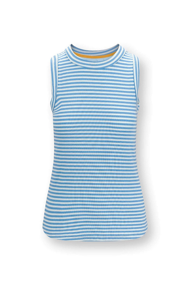 Color Relation Product Trinity Top Sleeveless Little Sumo Stripe Blue