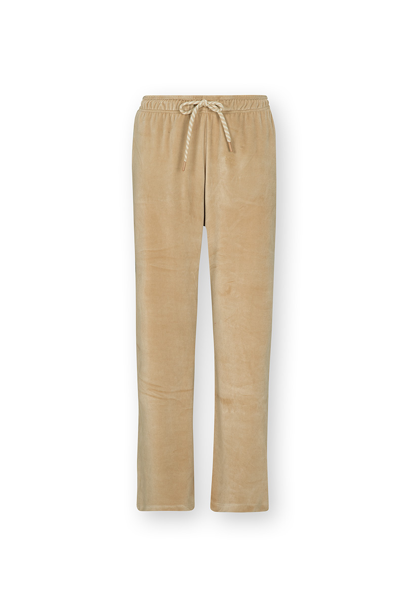 Color Relation Product Britta Long Trousers Velvet Solid Sand