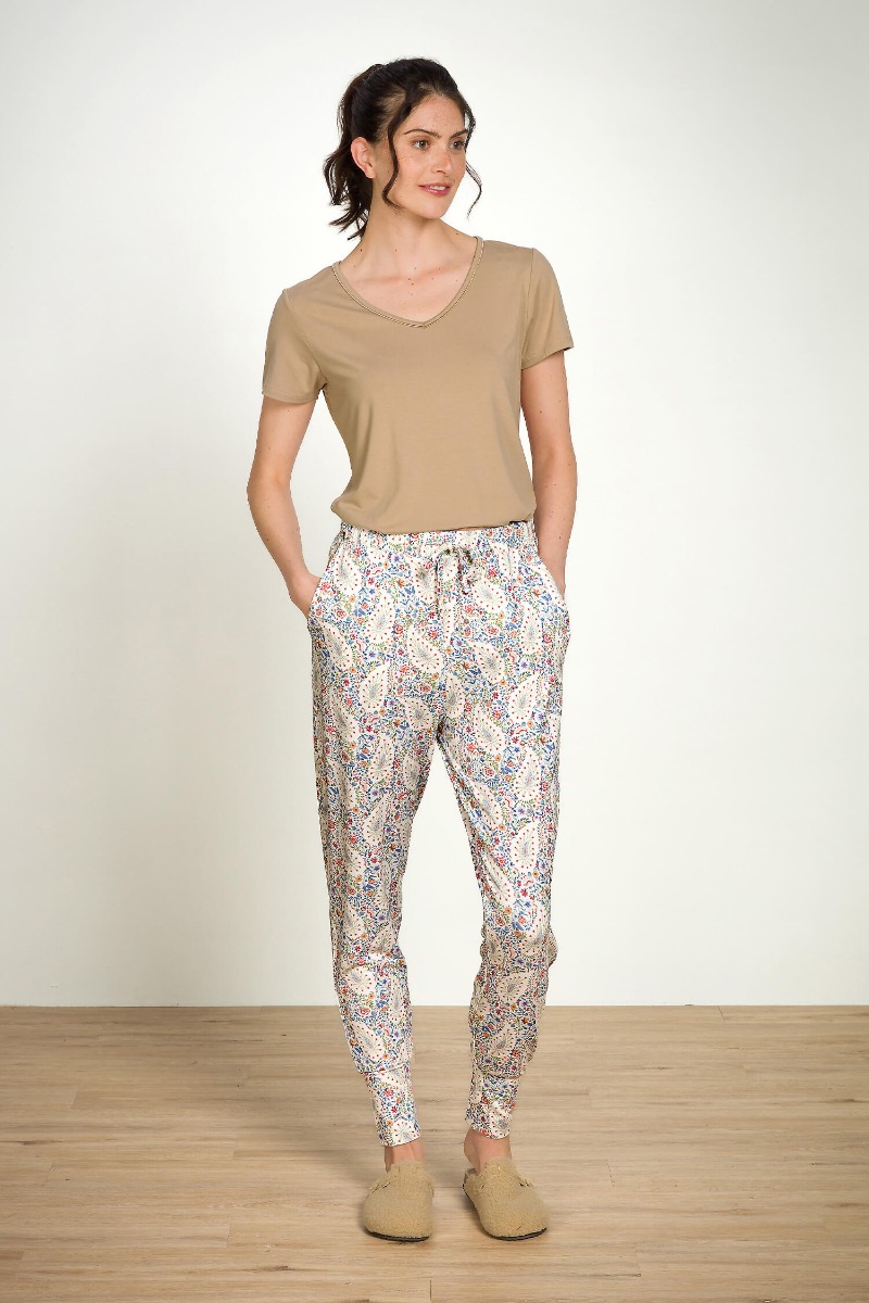 Pip Studio Bobien Lange Broek Kairi Bloom Blauw L - Officiële Webshop