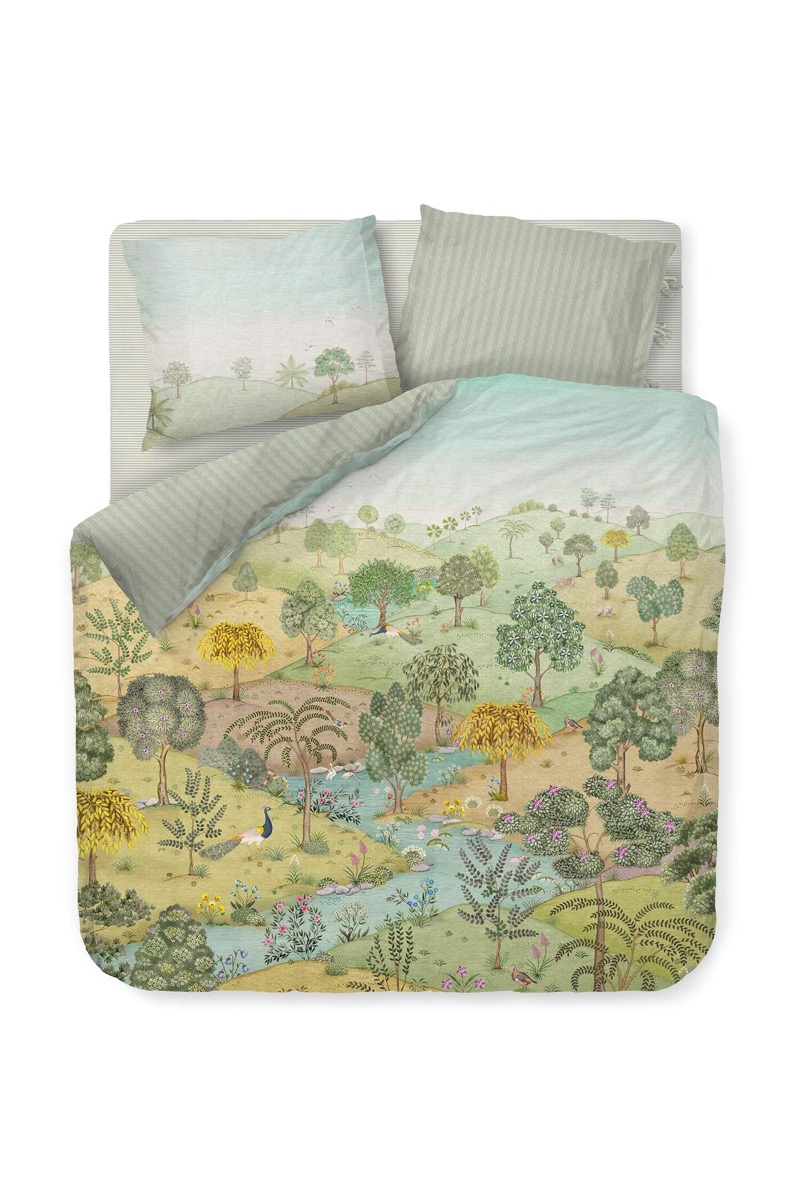 Pip Studio Dekbedovertrekset Cabrera Groen 240x220cm