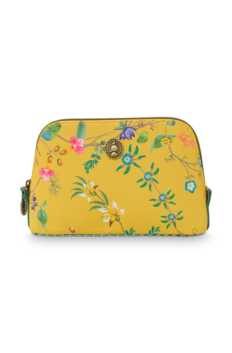 Color Relation Product Cosmetic Bag Triangle Small Petites Fleurs Yellow