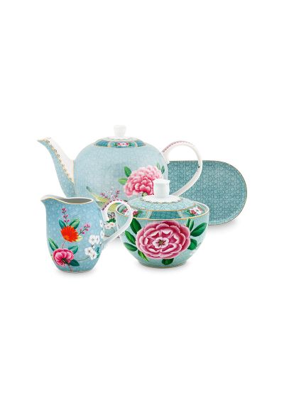 tea-set/4-blushing-birds-blue-kitchen-set-pip-studio-porcelain