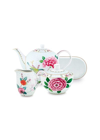tea-set/4-blushing-birds-white-kitchen-set-pip-studio-porcelain
