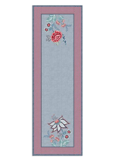 table-runner-flower-festival-blue-cotton-floral-print-pip-studio-50x150-cm