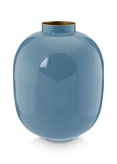 vase-metall-blau-rund-pip-studio-wohn-accessoires-32-cm