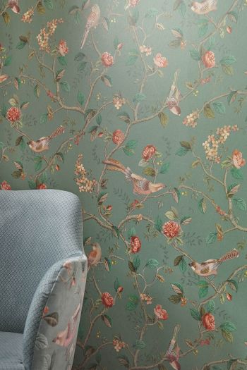 pip-studio-good-nightingale-non-woven-wallpaper-green-flowers-birds-cheerful