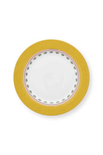 plate-la-majorelle-yellow-26.5-cm-leaves-porcelain-pip-studio