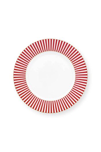 plate-royal-stripes-dark-pink-21-cm-porcelain-pip-studio