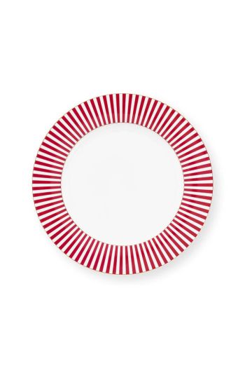 bord-royal-stripes-donker-roze-26.5-cm-porselein-pip-studio