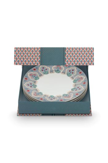 set-4-breakfast-plates-flower-festival-deco-light-blue-21cm-porcelain-pip-studio
