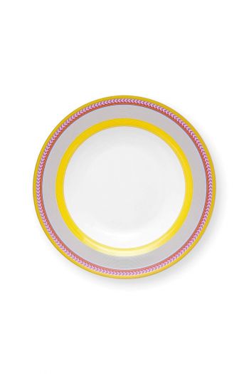 deep-plate-pip-chique-stripes-yellow-23-5cm-bone-china-porcelain-stripes-pip-studio