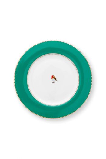 love-birds-pastry-plate-green-17cm-porcelain-robin-pip-studio
