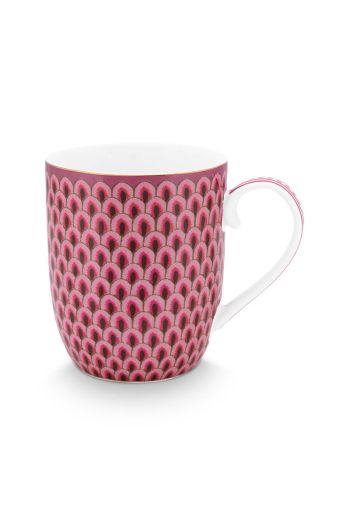 mug-flower-festival-dark-pink-details-flower-print-small-pip-studio-145-ml