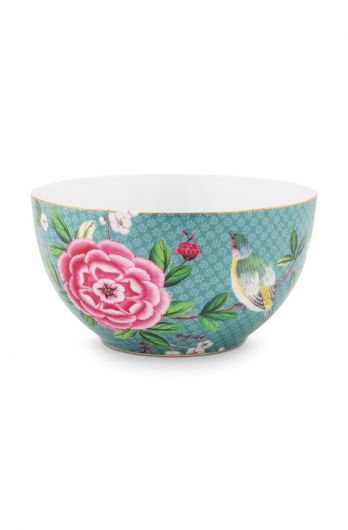 Bowl-blushing-birds-blue-exotic-flowers-golden-details-15-cm-pip-studio-51.003.116