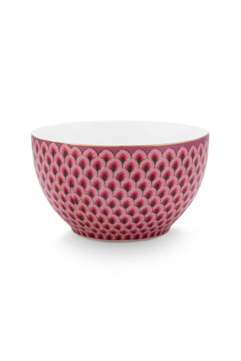 bowl-flower-festival-dark-pink-details-floral-print-pip-studio-9,5-cm