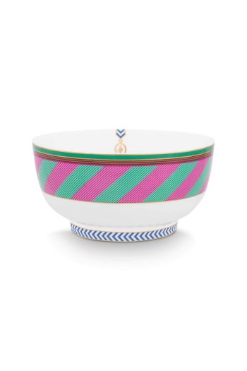 bowl-chique-stripes-pink-green-15-5cm-porcelain-pip-studio