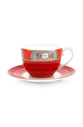 cappuccino-cup-&-saucer-red-botanical-print-blushing-birds-pip-studio-280-ml